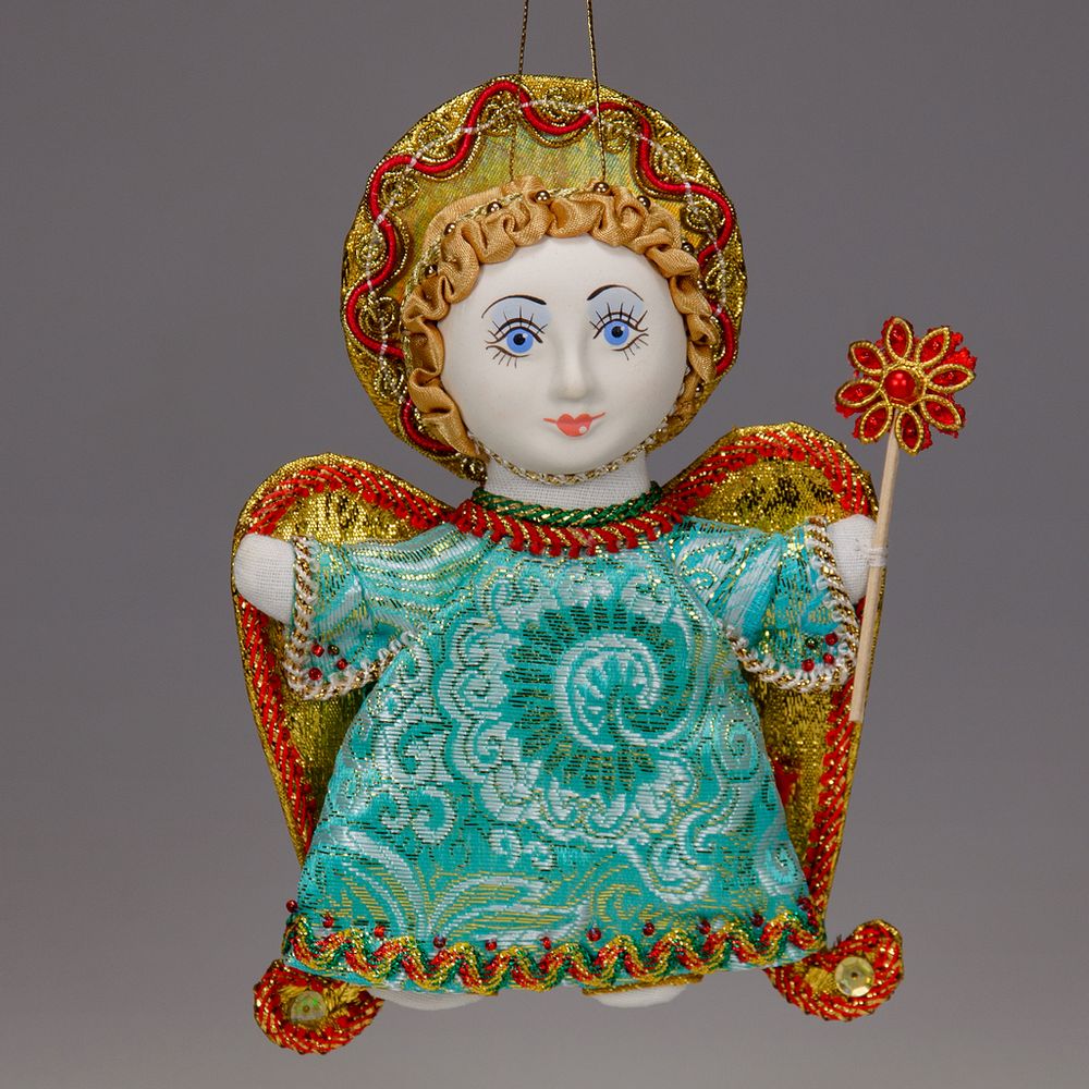 Ёлочная игрушка Ангел с цветочком
