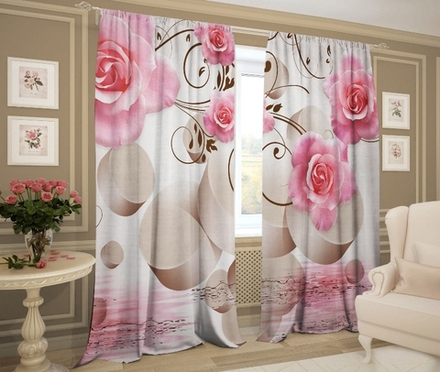 Фотошторы из 2-х половинок " Т. Натуральный", Россия.