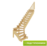 Лестница на второй этаж К-001м/1 Правая c подступенками