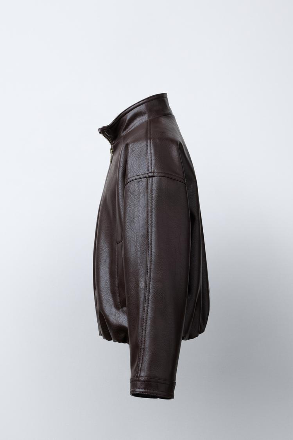 ZARA КУРТКА ИЗ ИСКУССТВЕННОЙ КОЖИ, КОРИЧНЕВЫЙ