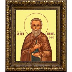 Иоанн Колов преподобный Скитский отшельник. Икона на холсте.