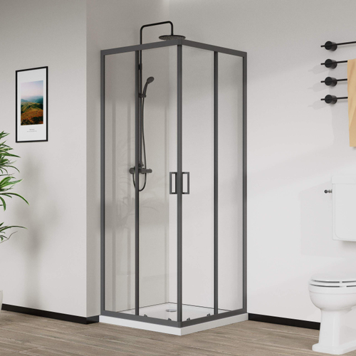 Душевой уголок City VSS-5CT8010CLGM, 1000*800, вороненая сталь, стекло прозрачное