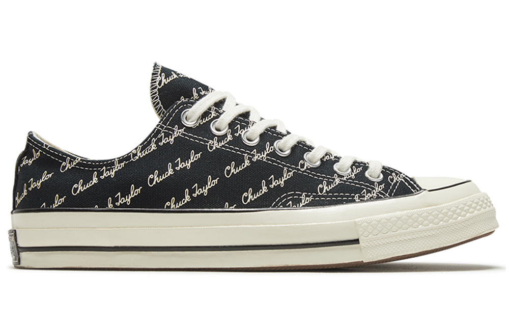 Chuck 70 Converse Low "Scripted Signature Print - Black Egret"
