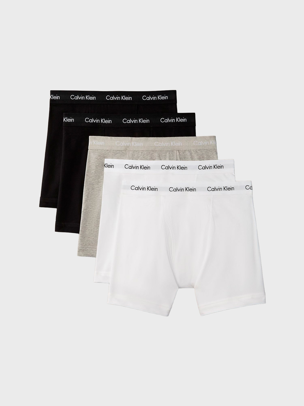 Мужские трусы боксеры-брифы Calvin Klein Cotton Stretch 5-Pack White / Grey / Black