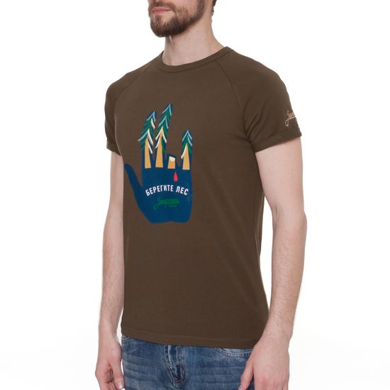 Футболка ЗАПОРОЖЕЦ Берегите Лес Хаки