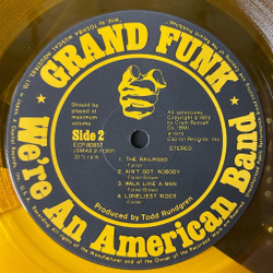 Винтажная виниловая пластинка LP Grand Funk Railroad We're An American Band (Japan 1973) (No Obi) (Gold Vinyl)