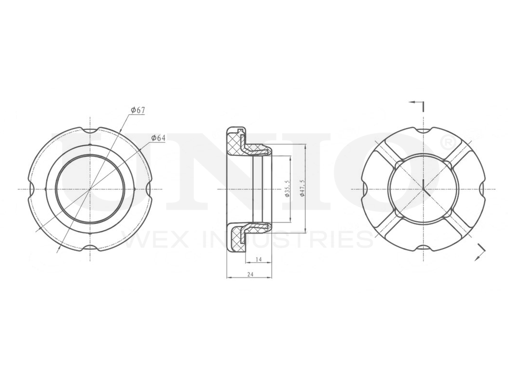 Сайлентблок передний переднего подрамника UNIO RMP-20511
