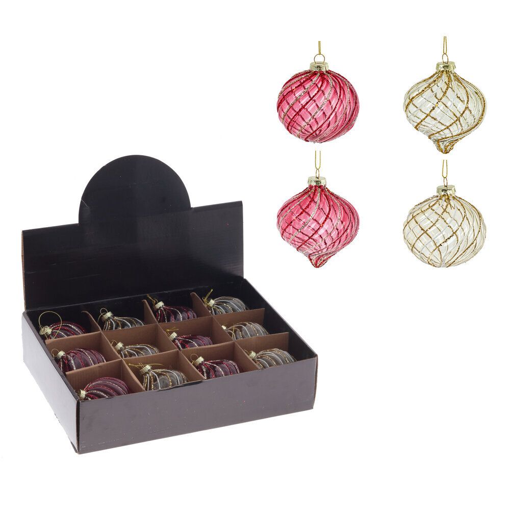 GAEM Набор из 12шт Украшение новогоднее "Шар", D 8 см, L35 W25 H8,5 см