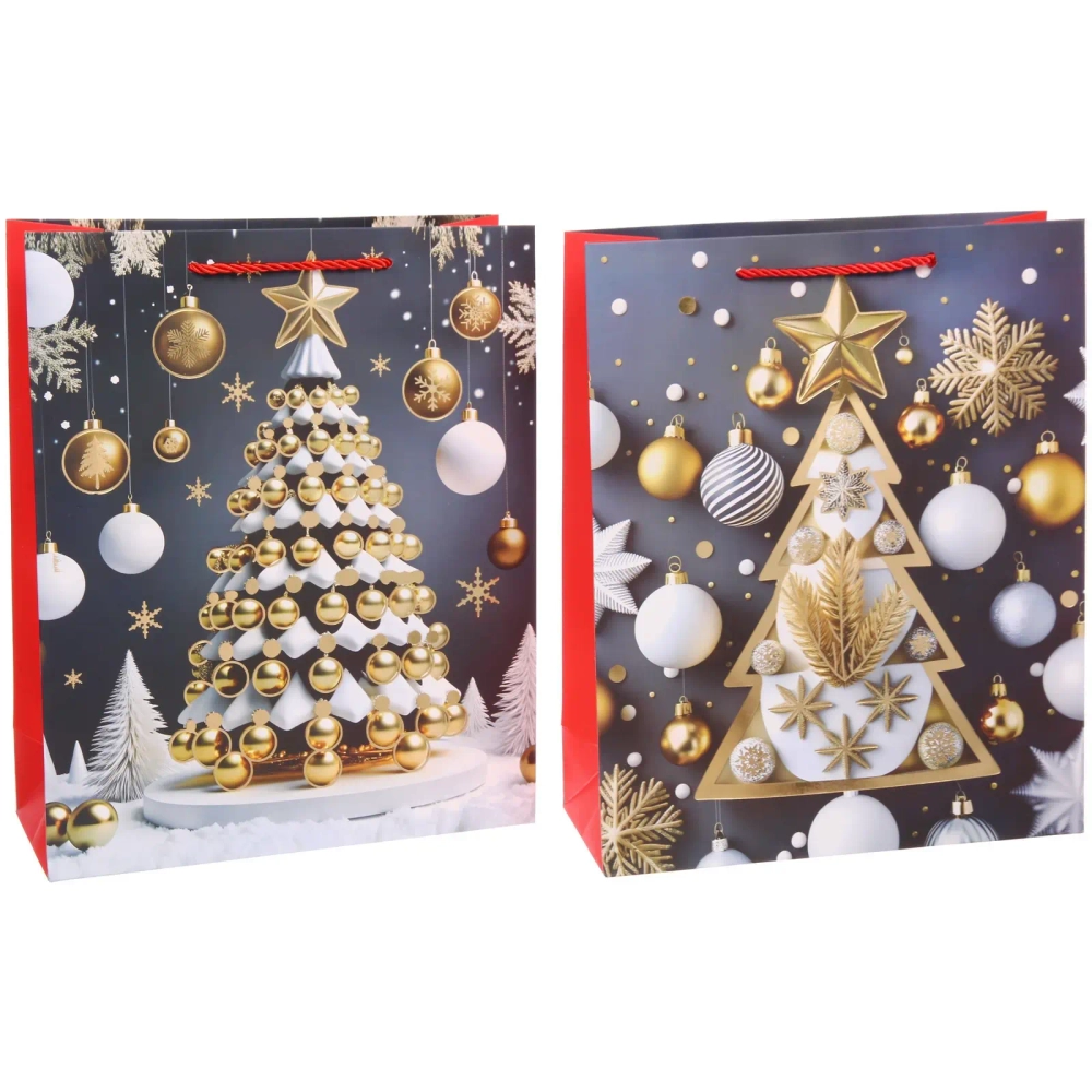 Пакет подарочный «Елочные игрушки» 32*26*10 см, микс