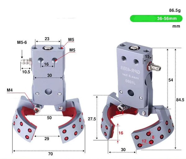 GPR-40BS side air intake (clamping range: 36-56mm) without detection