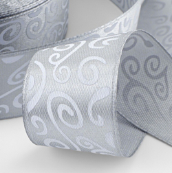 Атласная лента с узорами 25 мм