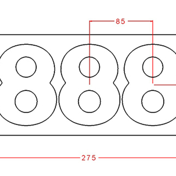 950 | Форма для шоколадных изделий "Цифра-8" (275*135 мм)