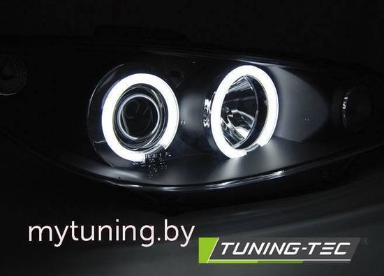 Передние фары black angel eyes CCFL для Peugeot 206