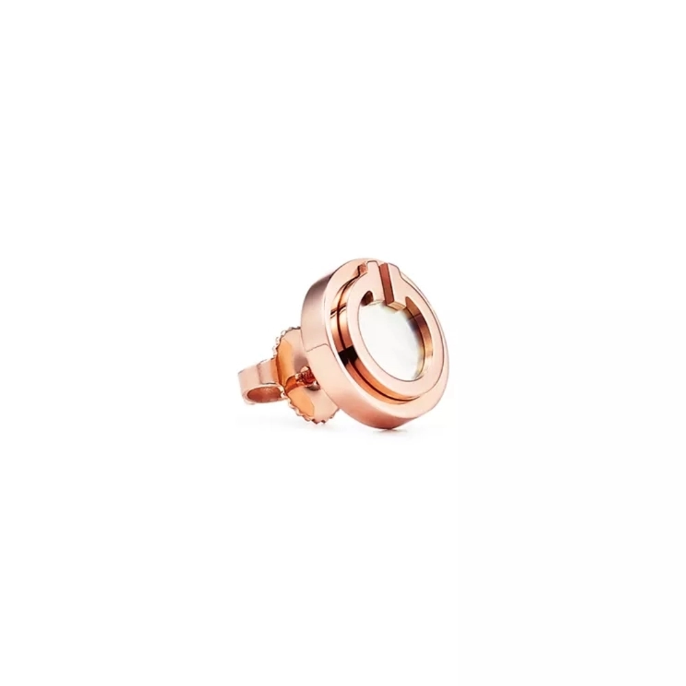 Серьги из розового золота 18k с перламутром, Tiffany 💠T collection