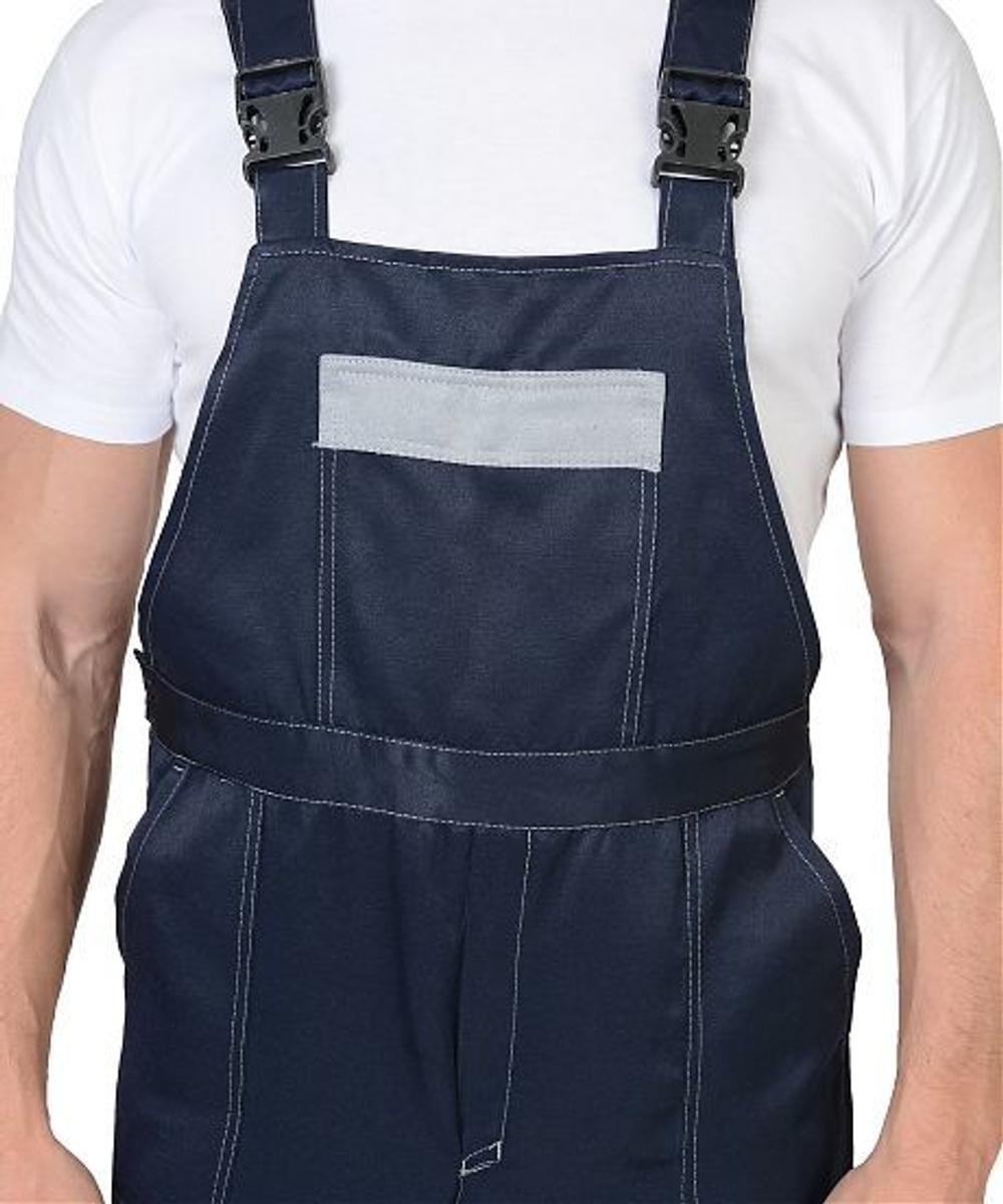 Костюм "ТРУЖЕНИК" куртка, полукомбинезон Синий с серым СОП 50 мм