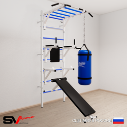 Шведская стенка Sv Sport усиленная 6263 (Турник рукоход/Брусья/Стойка/Скамья/Цепь/Мешок 30кг)