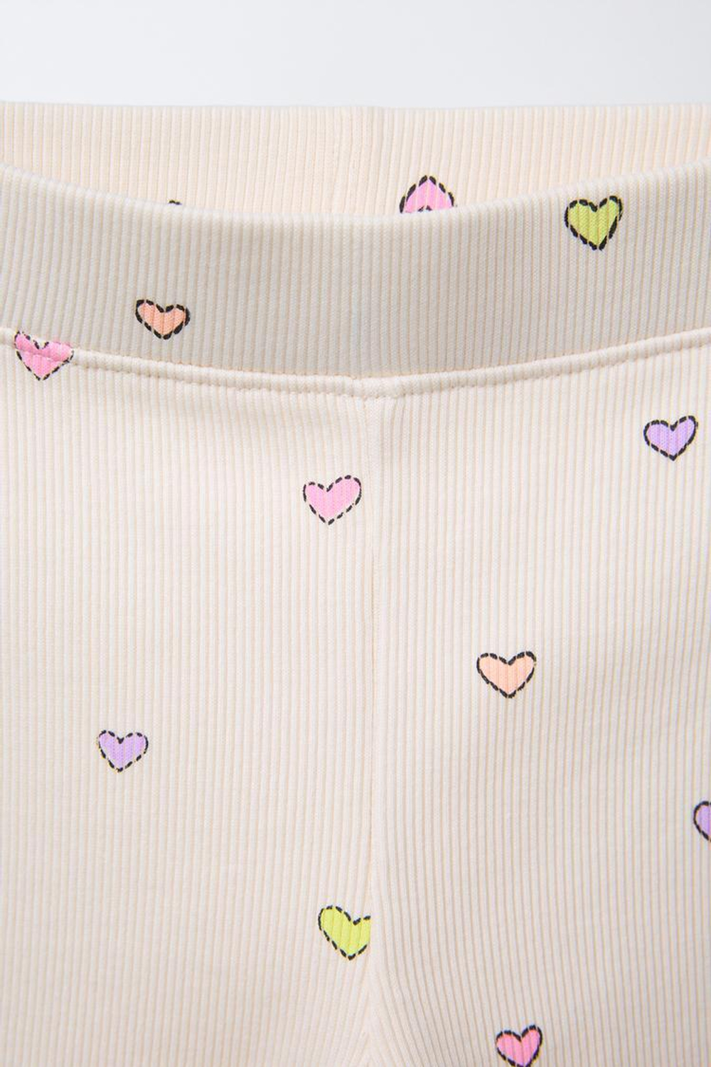 ZARA ЛЕГИНСЫ ИЗ ТКАНИ В РУБЧИК С ПРИНТОМ, ЭКРЮ