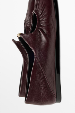 Massimo Dutti Балетки из мягкой кожи, бургунди