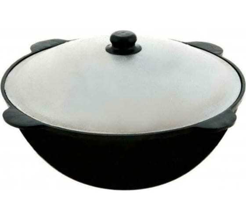 Казан чугунный УЗБЕК. с крышкой алюм.16 литров