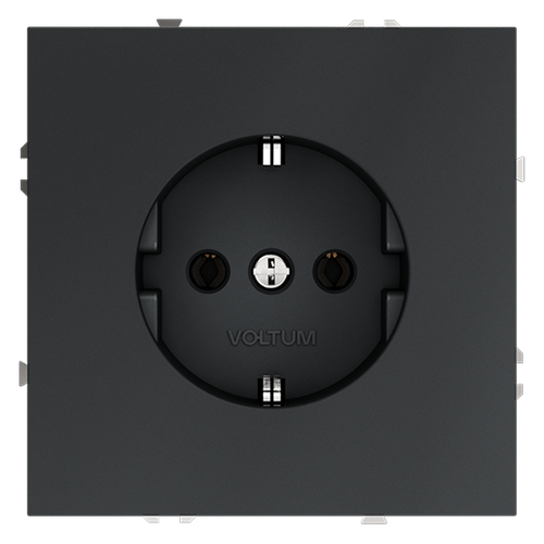 Розетка встраиваемая VOLTUM S70 с заземлением 16А, (графит)