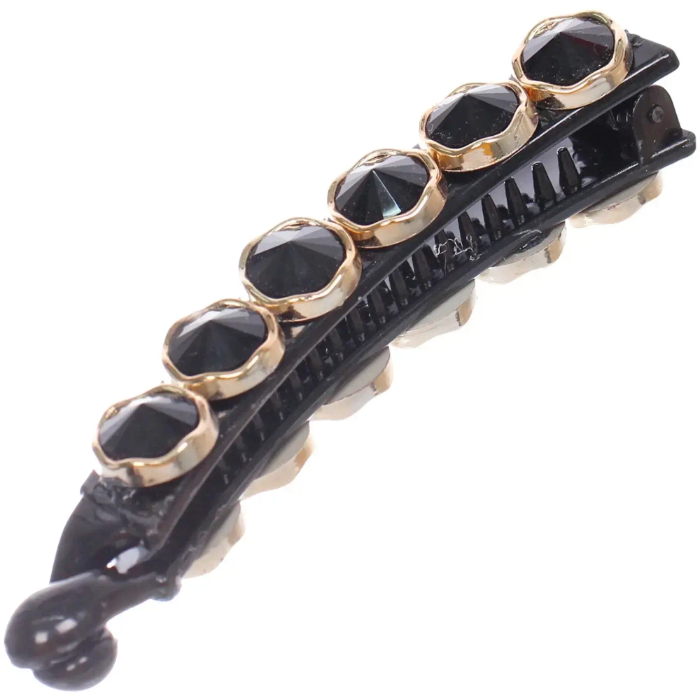 Заколка - банан для волос в пакете «PREMIUM», фергамо, цвет чёрный, 10см