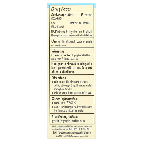 Bach, Original Flower Remedies, лоза, 10 мл (0,35 жидк. унции)