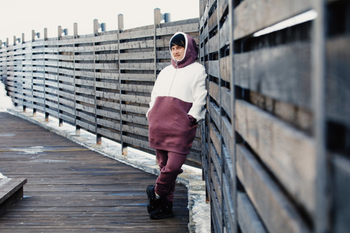 Кофта анорак мужской с меховым капюшоном