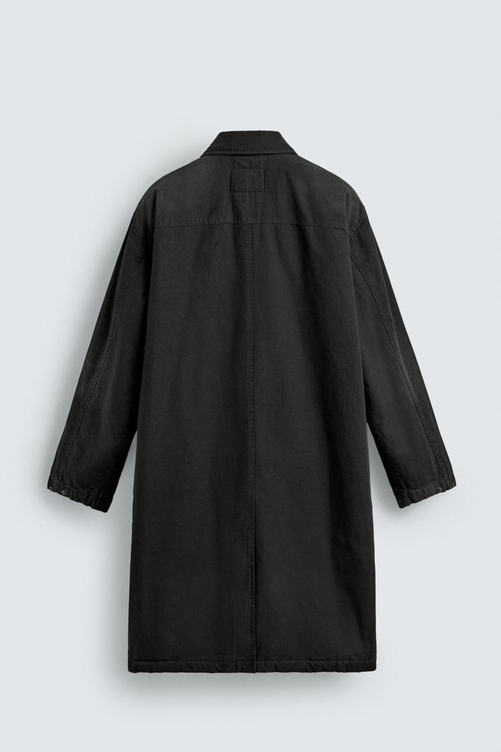 ZARA ПАЛЬТО ИЗ ДЕНИМА С ЭФФЕКТОМ ПОТЕРТОСТИ, ЧЕРНЫЙ