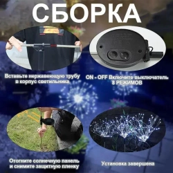 GERGLOW Уличный светильник 200 СВЕТОДИОДОВ на солнечной батарее для освещения дома дачи сада