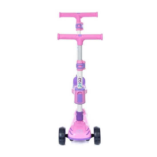 Самокат-беговел 3 в 1 Scooter Micar Transformer складной со светящимися колесами, сиденьем и родительской ручкой розовый