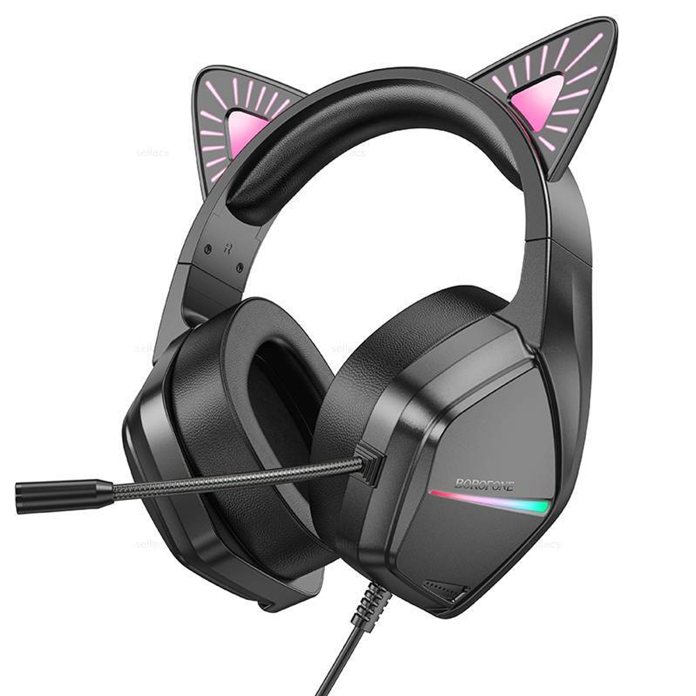 Игровая гарнитура BOROFONE BO106 Phantom Cat (черный)