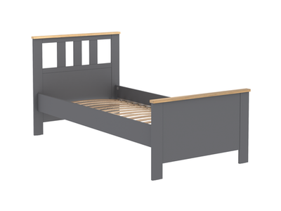Кровать САГА 90х200 серая/ясень