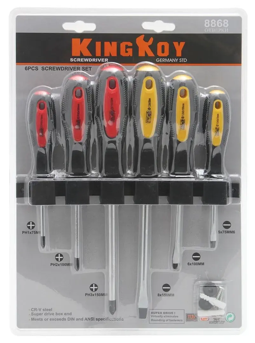 Набор отверток KING ROY 6пр.8868 KING 8868