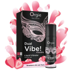 Съедобный гель с вибрацией Orgie DUAL VIBE! со вкусом коктейля STRAWBERRY GIN AND TONIC 15 мл