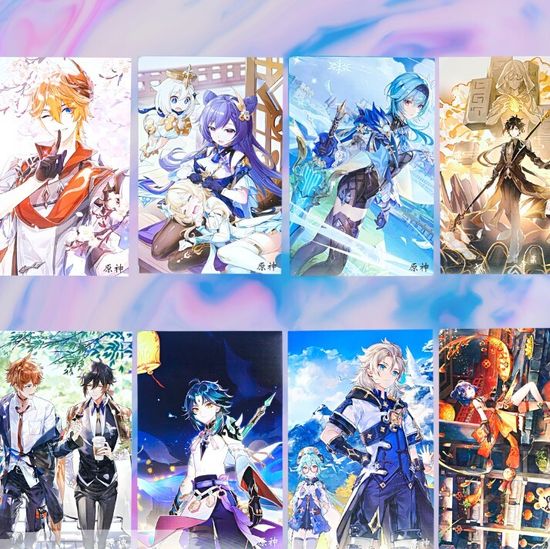 Набор постеров Геншин, Genshin Impact, 8 шт, 43,5х29см