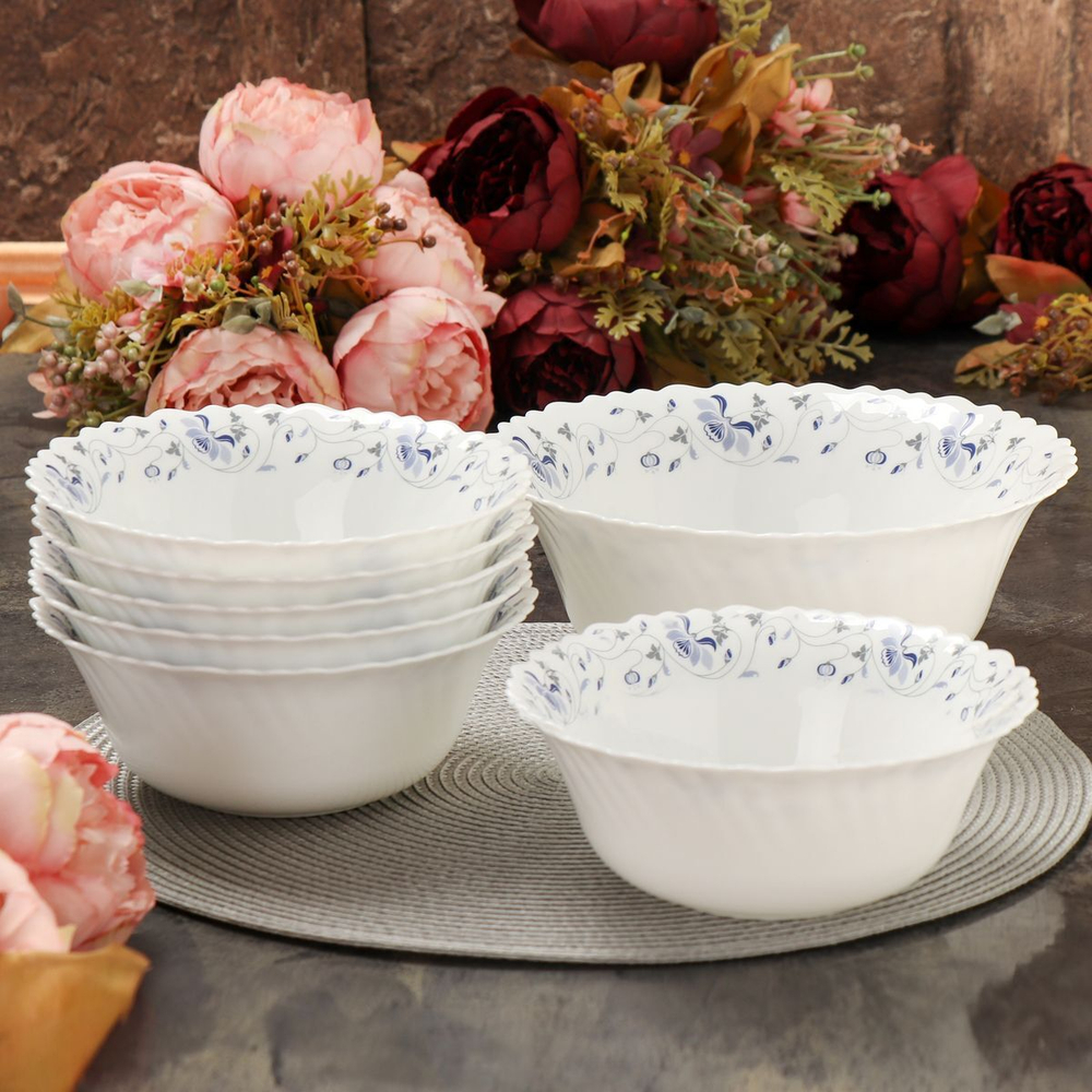 Салатник стеклокерам, кругл, 7 шт, 6х17.5,22.5 см, Эдем, Daniks, 292677