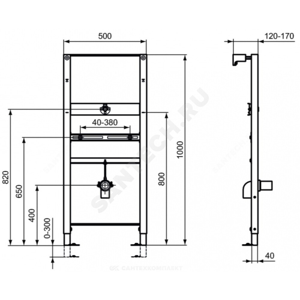 Инсталляция PROSYS для писсуара Ideal Standard R010367