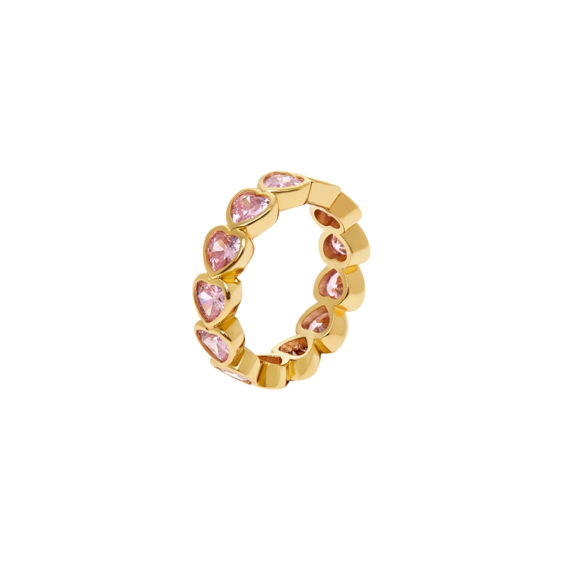 Кольцо Кристальные Сердца – Розовое