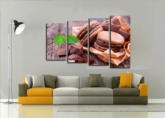 Модульная картина "Шоколадные макаруны"