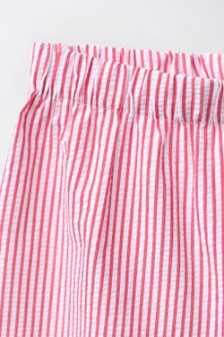 ZARA БРЮКИ WIDE LEG С ПРИНТОМ В ПОЛОСКУ И СЕРДЦАМИ, КРАСНЫЙ