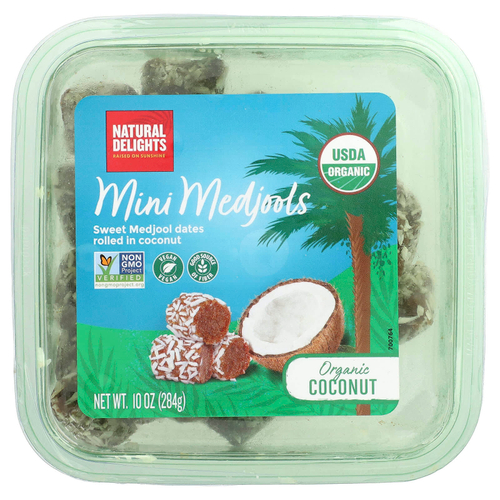 Natural Delights, Organic Мини-Medjools, кокос, 284 г (10 унций)