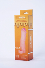 Реалистичная насадка с кольцом для мошонки Penis Extension With a Locking Ring #4 Extra Large +5 см. (Цвет: телесный)