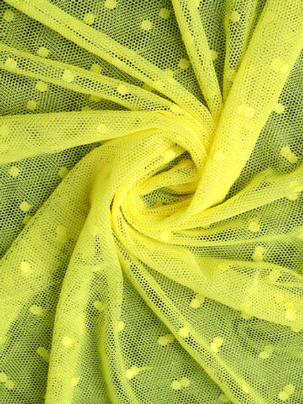 Сетка эластичная лимонная в горошек 5 мм отрезом 75х50 см