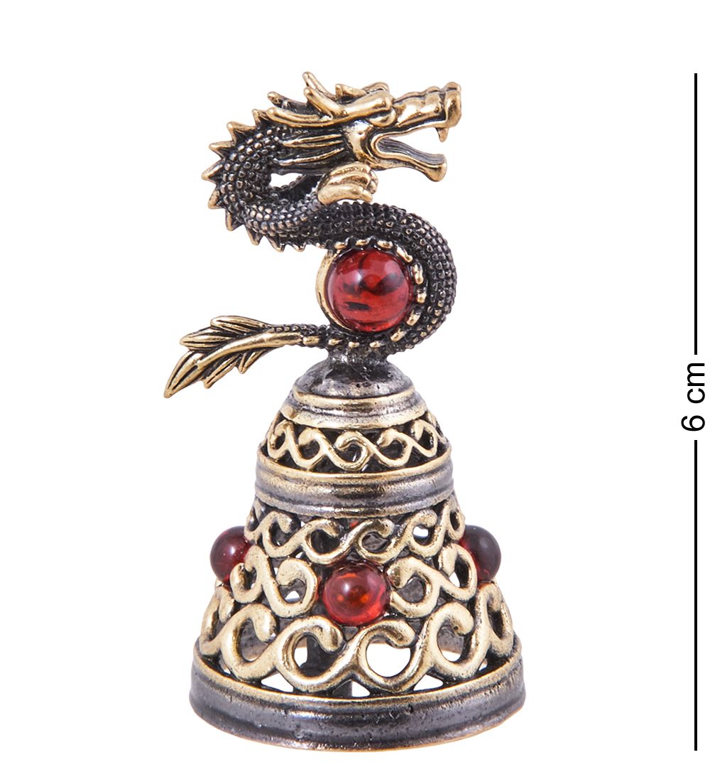 AM-3817 Колокольчик «Дракон Хранитель» (латунь, янтарь)