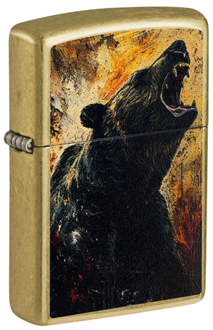 46695 Зажигалка ZIPPO Grizzly Roar Design Street Brass