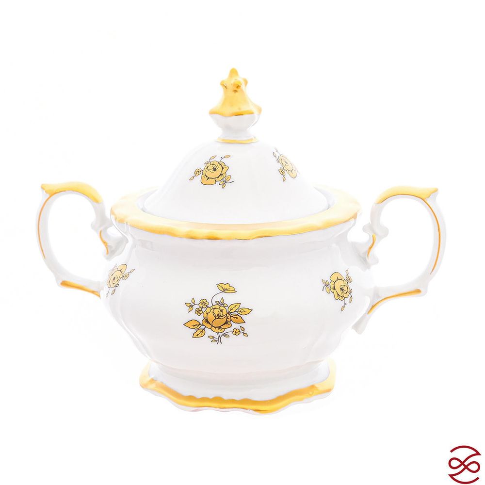 Сахарница Queen's Crown Золотая роза 400 мл
