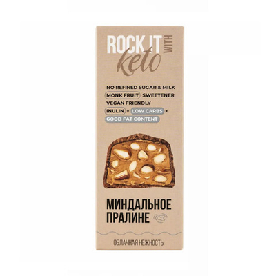 Протеиновый кето батончик "миндальное пралине", Rock it, 40 г