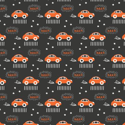 Buy black baby fabric orange cars on road