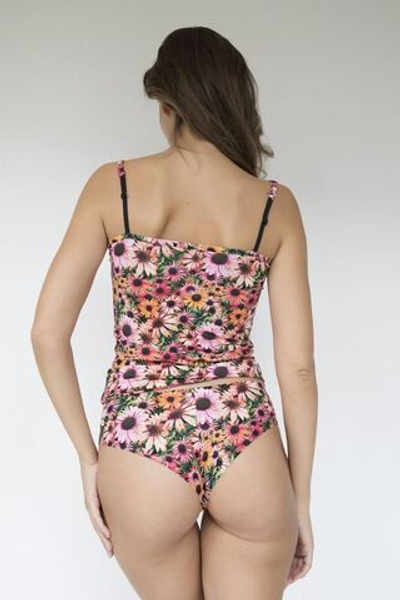 Гладкая майка Rudbekia с цветочным принтом (Размер: L) (Цвет: разноцветный)