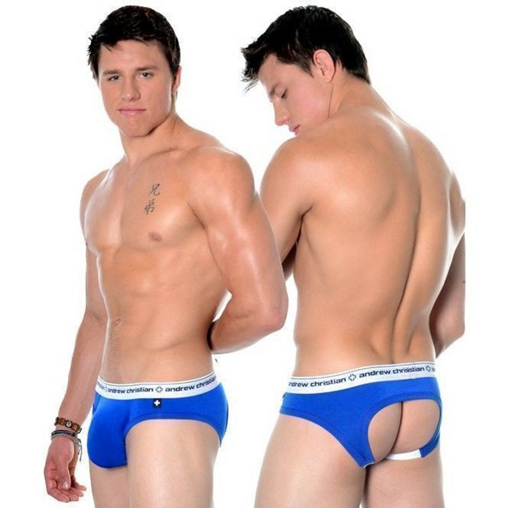 Мужские трусы джоки синие Andrew Christian  AC21